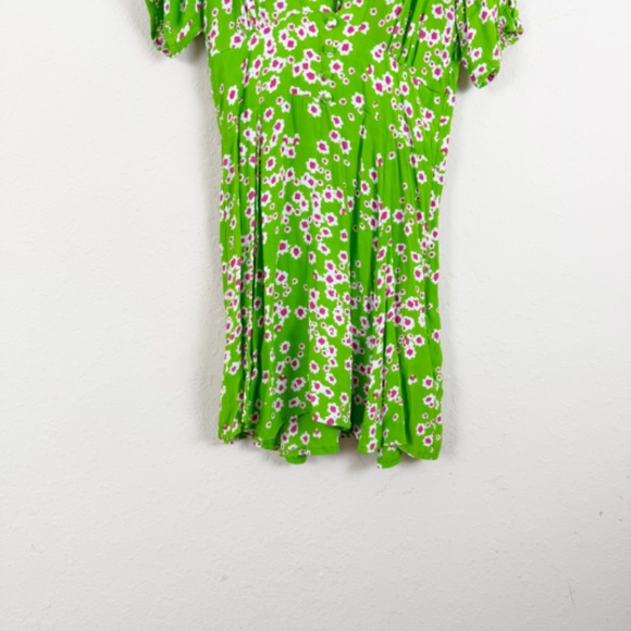 Faithfull The Brand Laurel Green Floral Mini Dress Size 4 - Picture 3 of 6